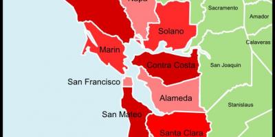 San Francisco bay area kraj mapu