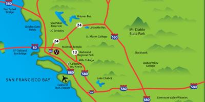 East bay v kalifornii mapu