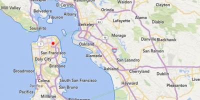 Mapa california mesta San Francisco v blízkosti