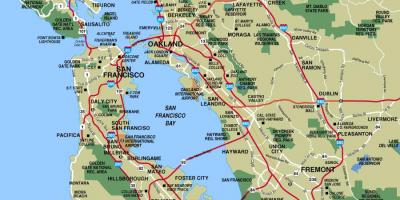 Mapa miest v okolí San Francisco