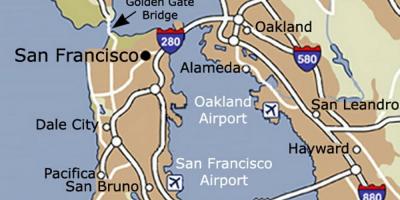 Mapu San Francisco airport a okolí