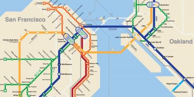 San Francisco podzemné mapu