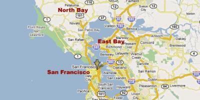 Severnej kalifornii bay area mapu