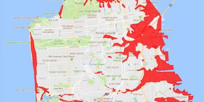 San Francisco oblastiach, aby sa zabránilo mapu