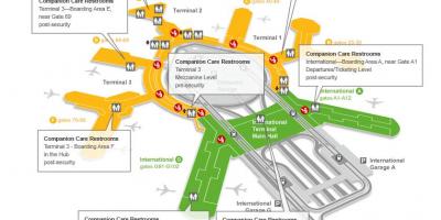 SFO terminálu 3 gate mapu
