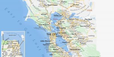 San Francisco bay area mapu kalifornie