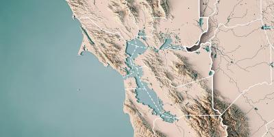 Mapu San Francisco bay topografické 