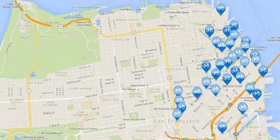Mapu San Francisco bicykli zdieľať