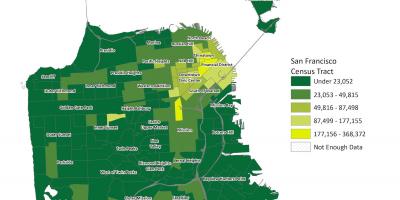 Mapu San Francisco hustota obyvateľstva