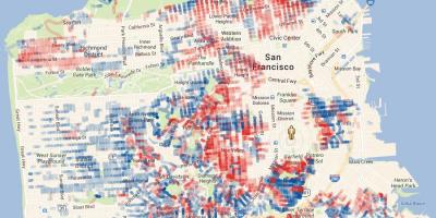 Mapu San Francisco nadmorská výška