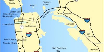 Mapu San Francisco pláže