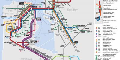 Mapa verejnej dopravy San Francisco
