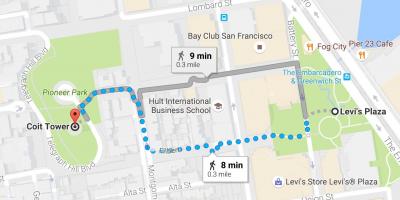 Mapu San Francisco samostatne riadený pešia prehliadka