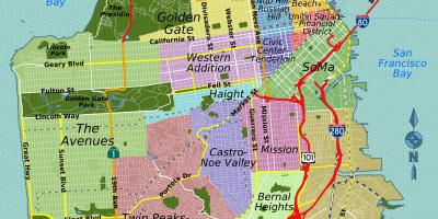 Ulica mapu San Franciscu, kalifornia