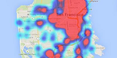 Teplo mapu San Francisco