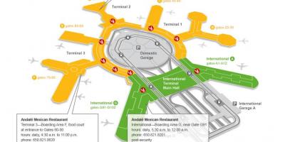 SFO terminál 2 gate mapu