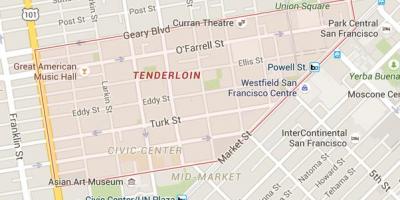 Na tenderloin San Francisco mapu