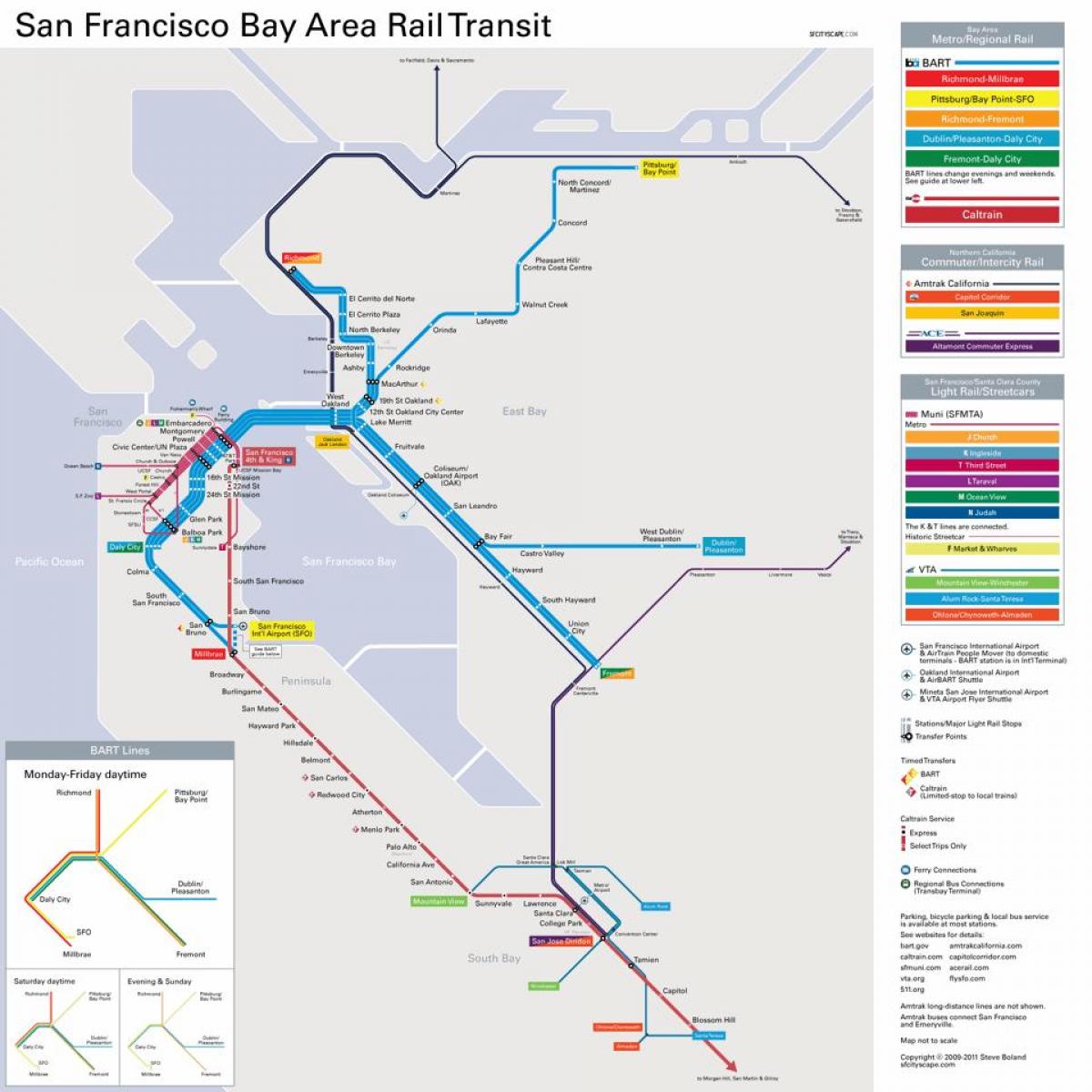 bay area verejnej dopravy mapu