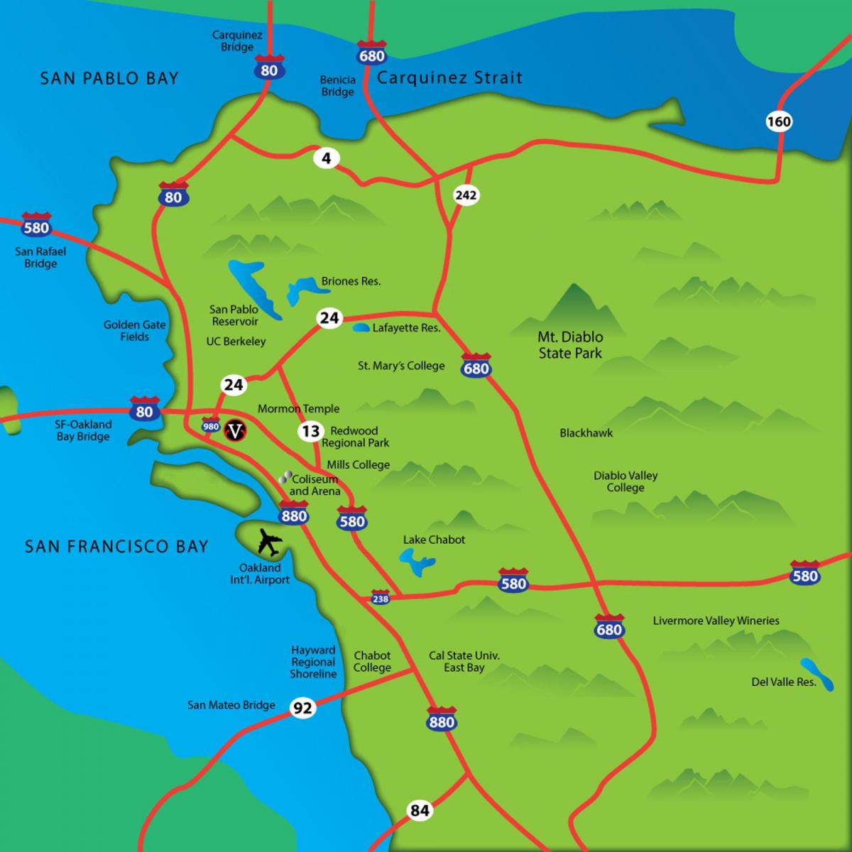 east bay v kalifornii mapu