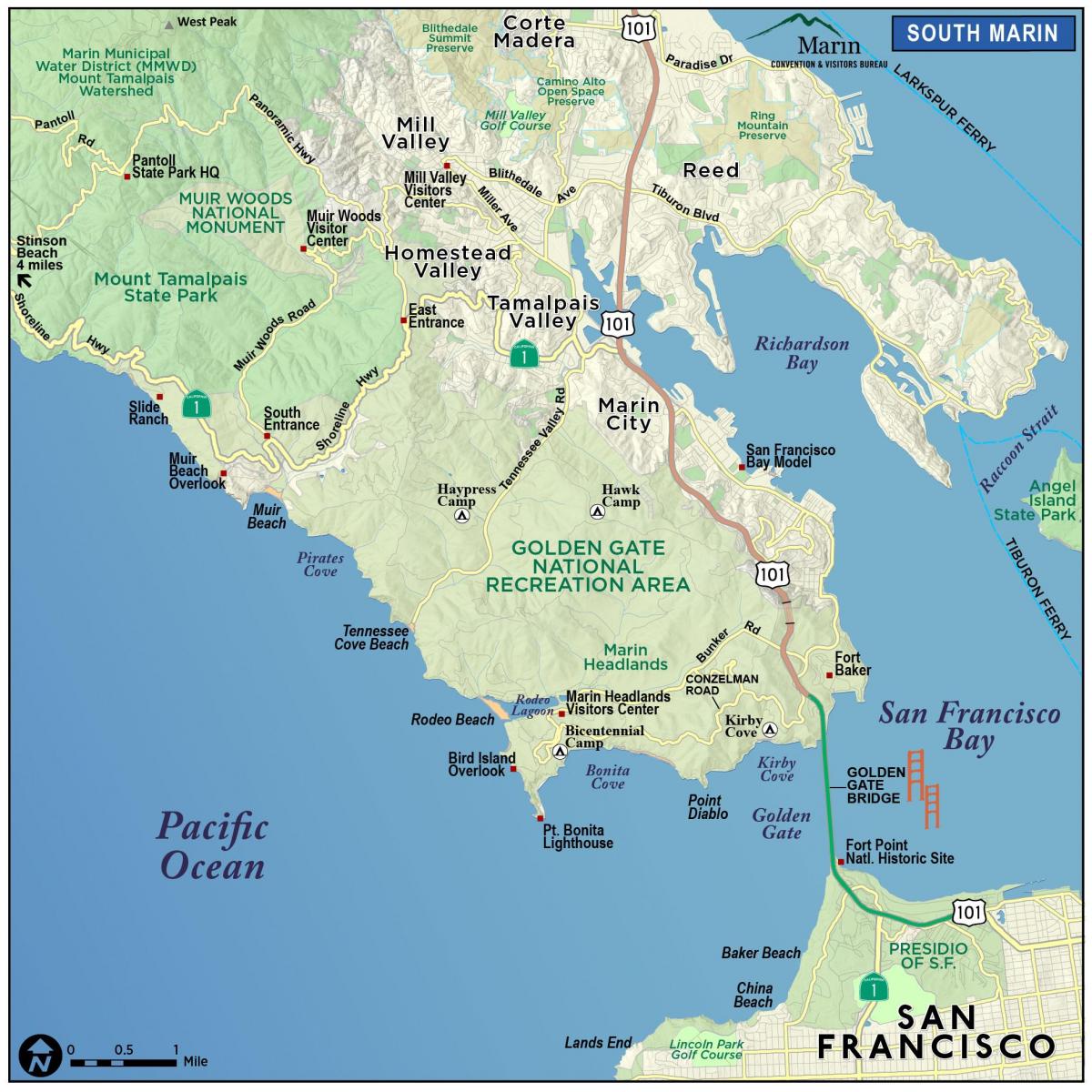 Mapa redwood lesa San Francisco