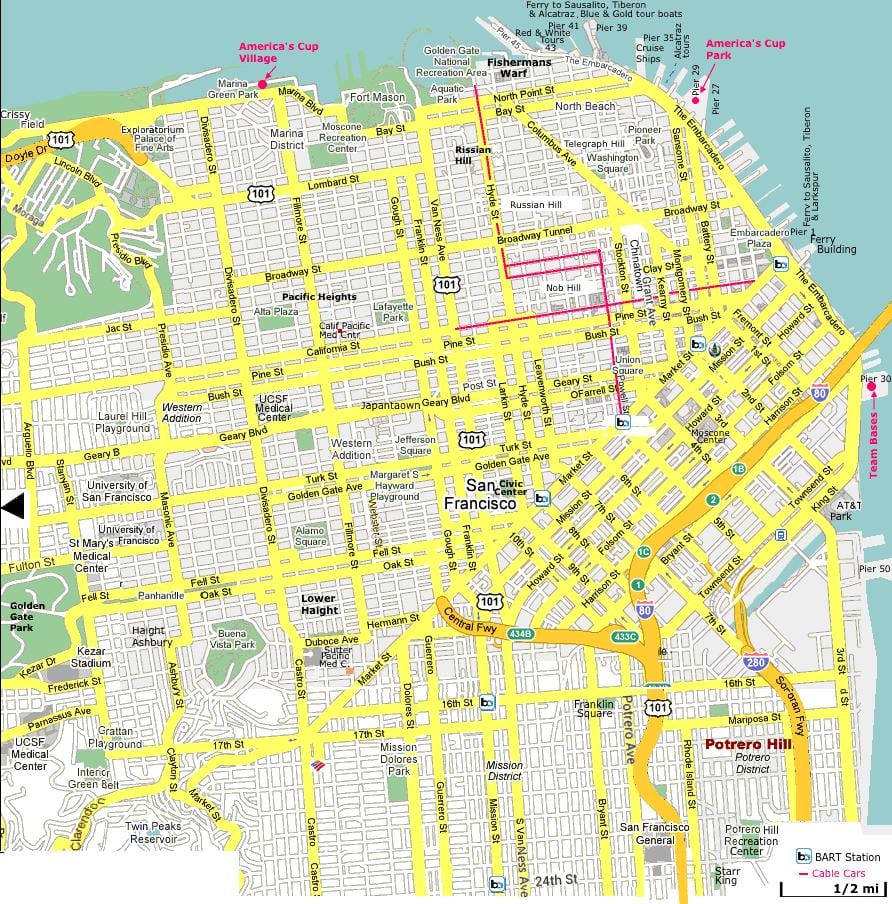 San Francisco zaujímavé miesta mapu