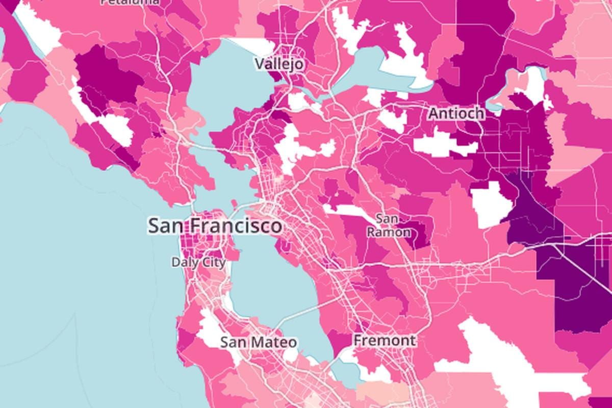 Mapa z bay area real estate