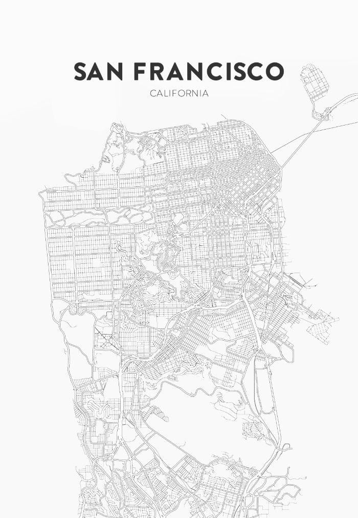 vytlačiť mapu San Francisco