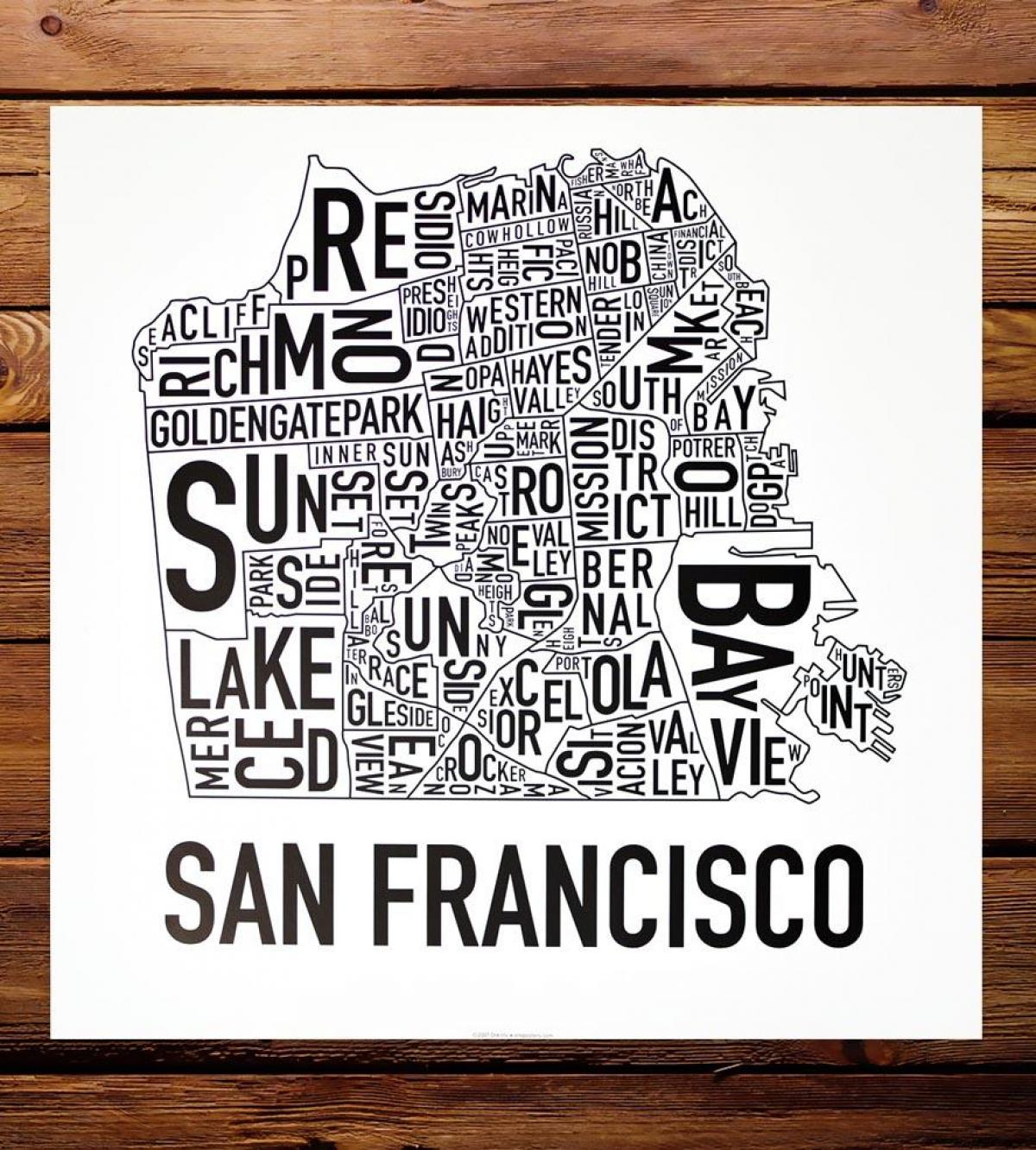 Mapu San Francisco okolí umenia
