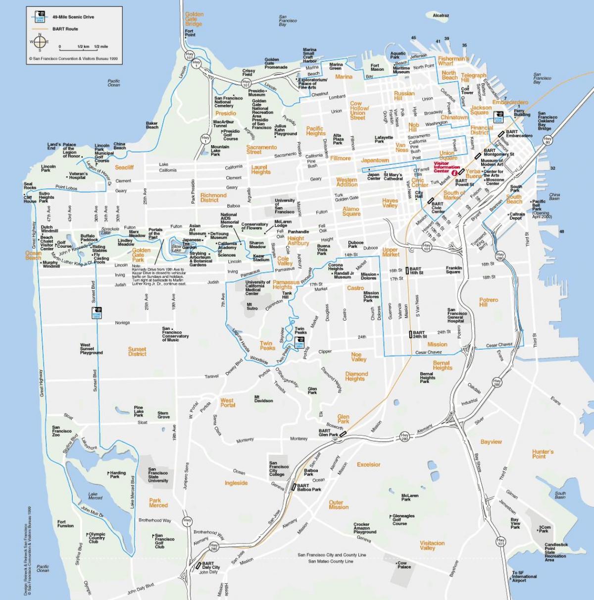 Mapu San Francisco orientačné body
