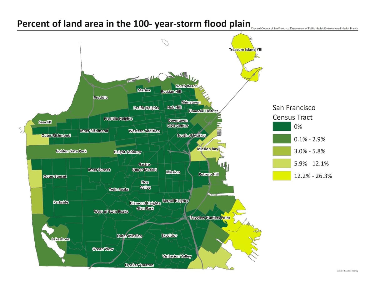 Mapu San Francisco povodňovej zóny