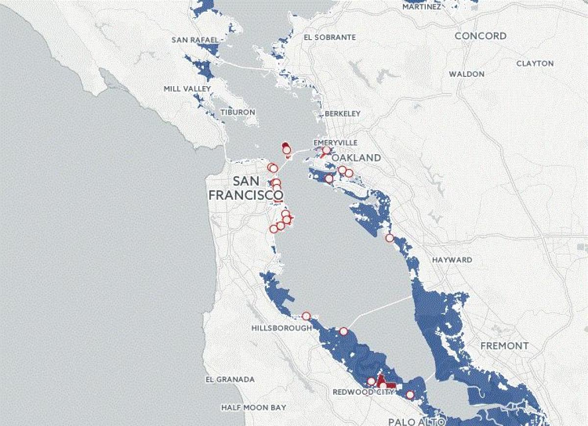 Mapu San Francisco pred povodňami