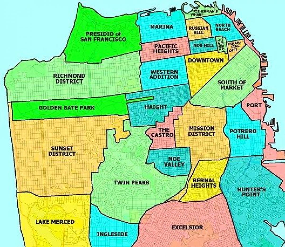 na predmestí San Francisca mapu
