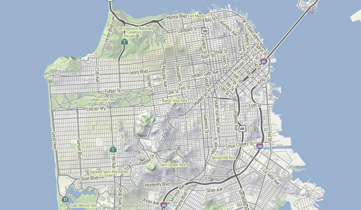 Mapu San Francisco teréne