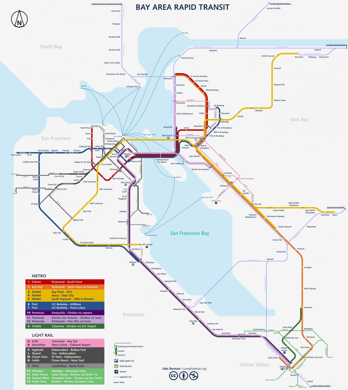 San Francisco metro mapu