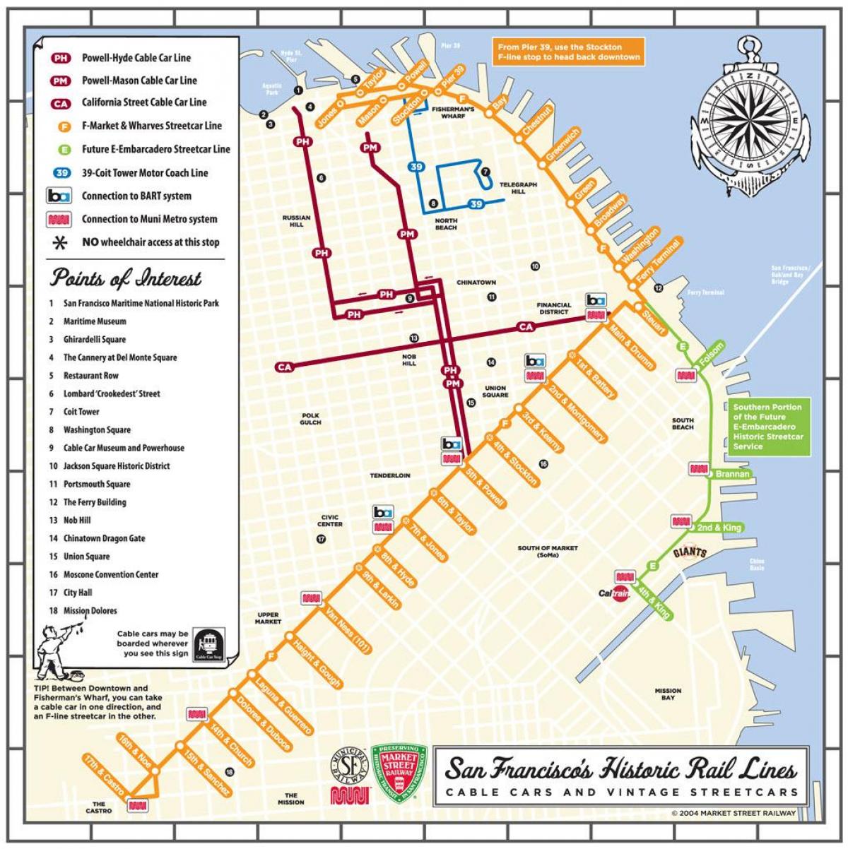 San Fran vozíka mapu