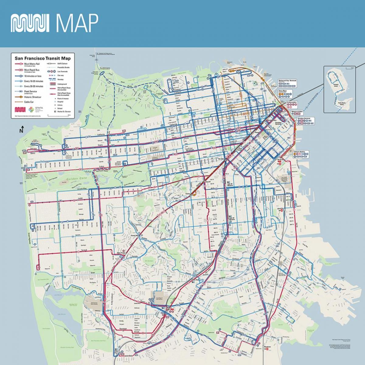 Mapa SF muni plagát