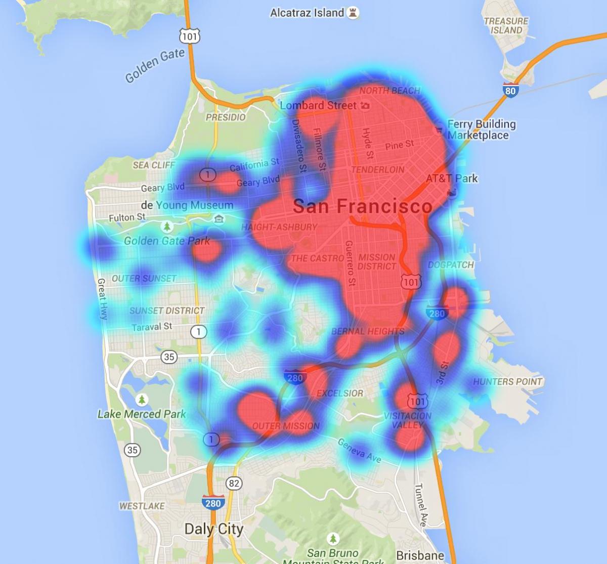 teplo mapu San Francisco