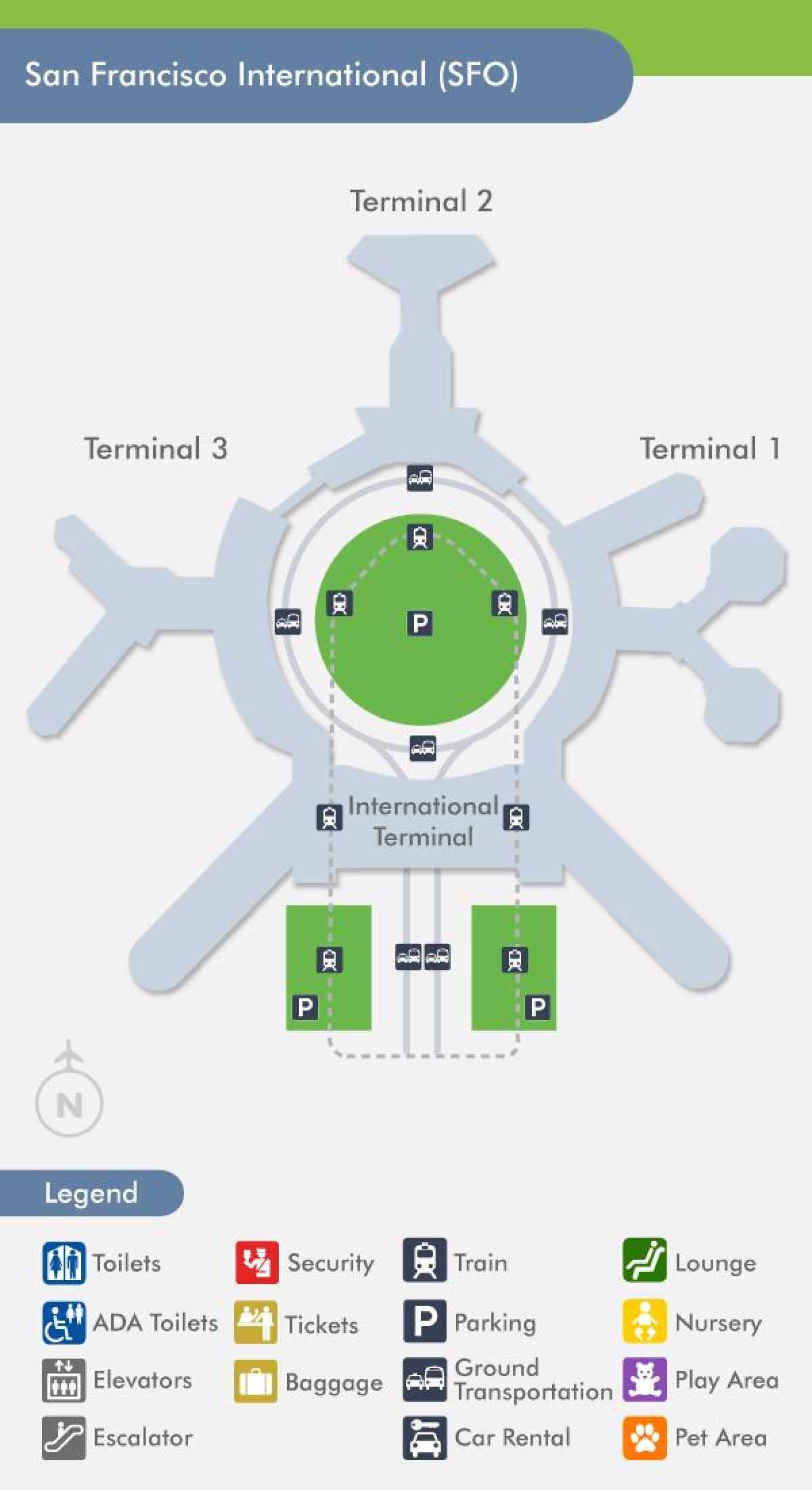 Mapa SFO airport terminal 1