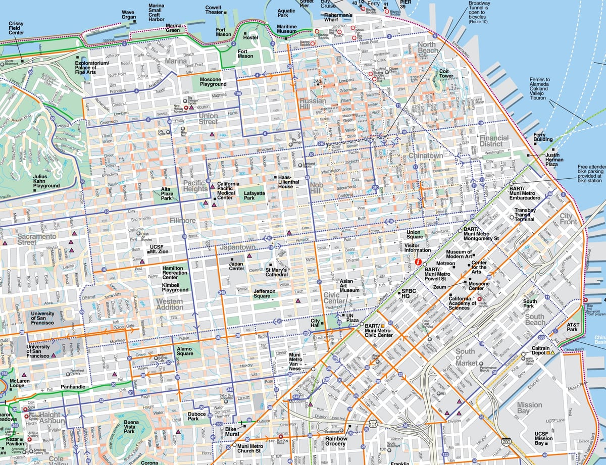 Mapa SFO turistické