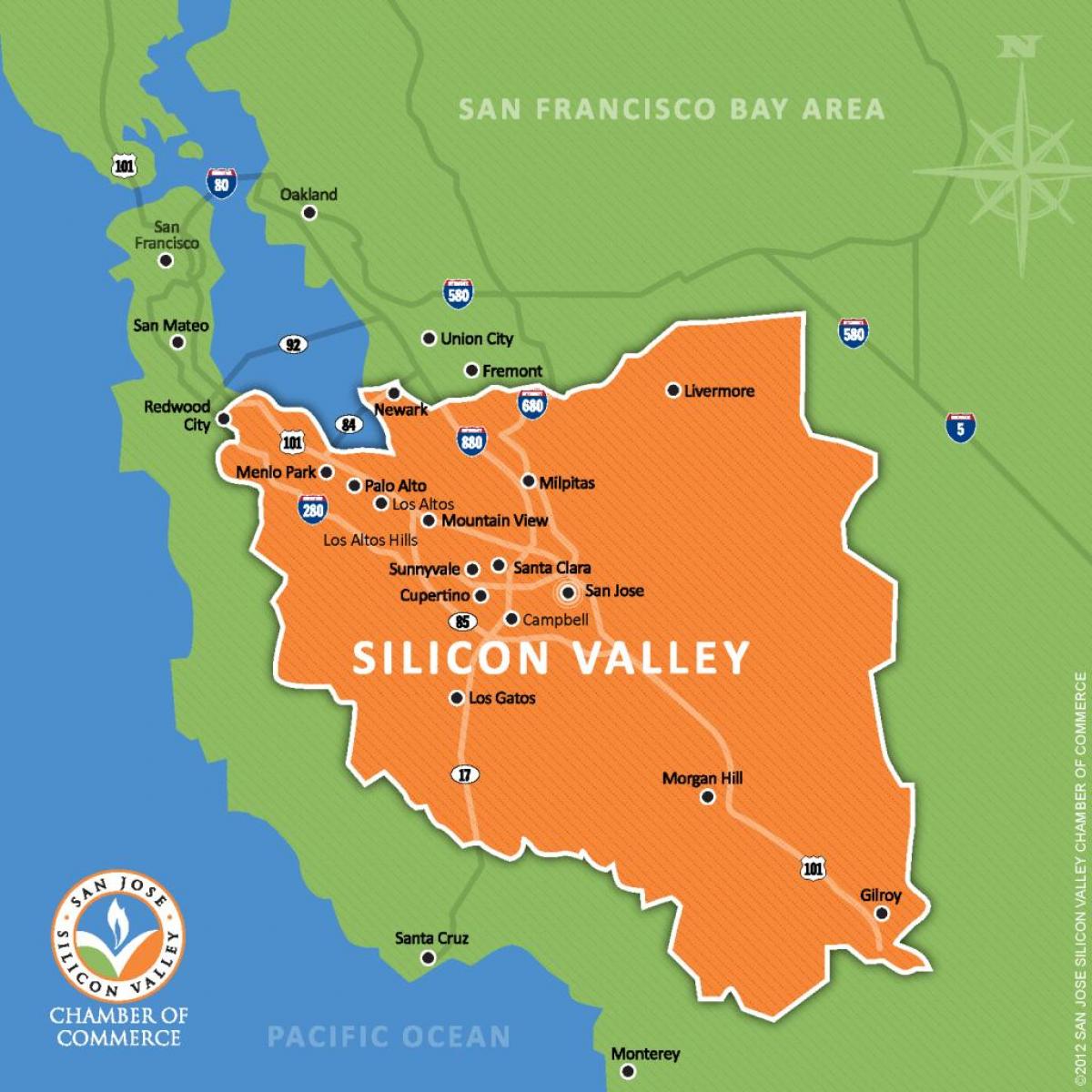 silicon valley na mape sveta