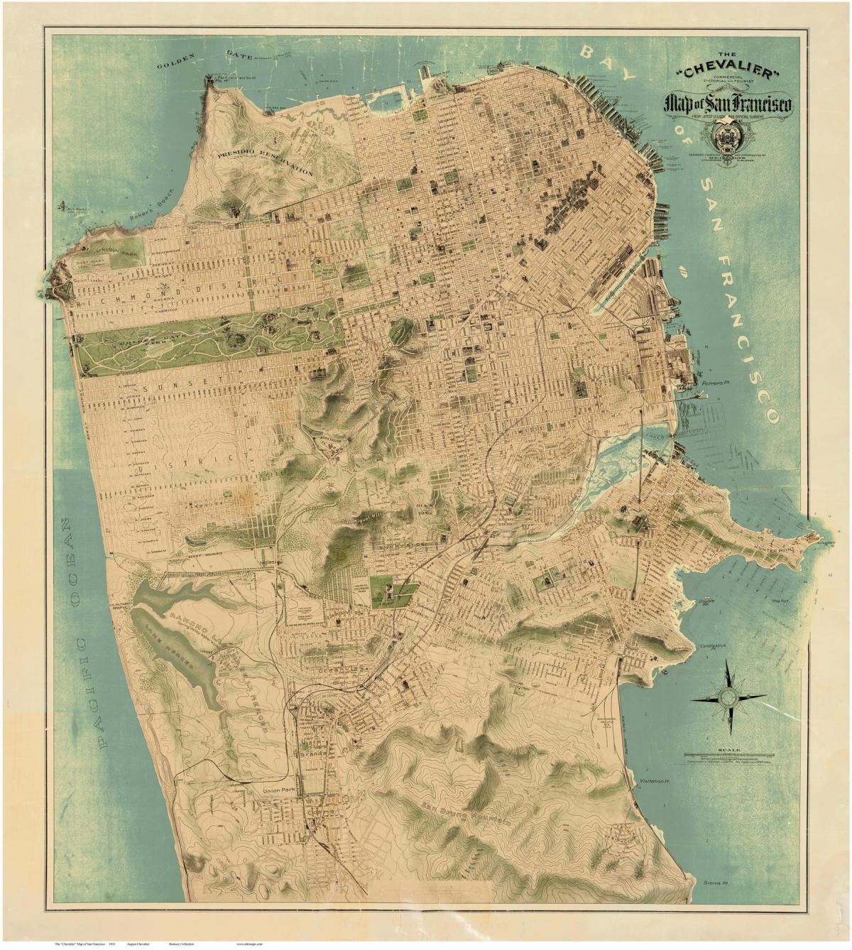 Mapa starý San Francisco 