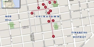 Mapa čínskej štvrti San Francisco