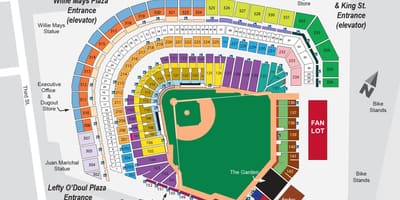 Mapa at&t park podrobné sedadla