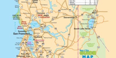 Mapa z bay area cesty