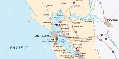 Mapa z bay area vektor