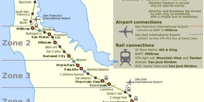 San Francisco caltrain mapu