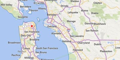 Mapa california mesta San Francisco v blízkosti