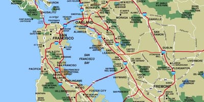 Mapa väčšie San Francisco