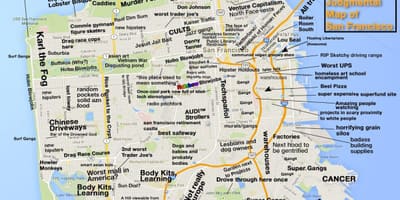 Mapa odsudzujúci San Francisco