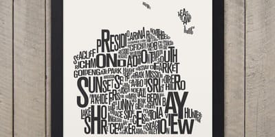 San Francisco typografii mapu
